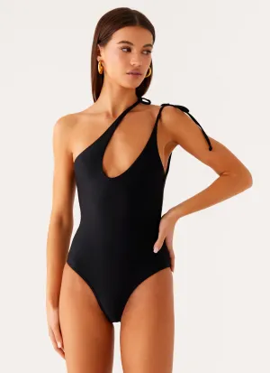 Drifted One Piece Swimsuit - Black Compression Support System Water Repellent Outer Layer