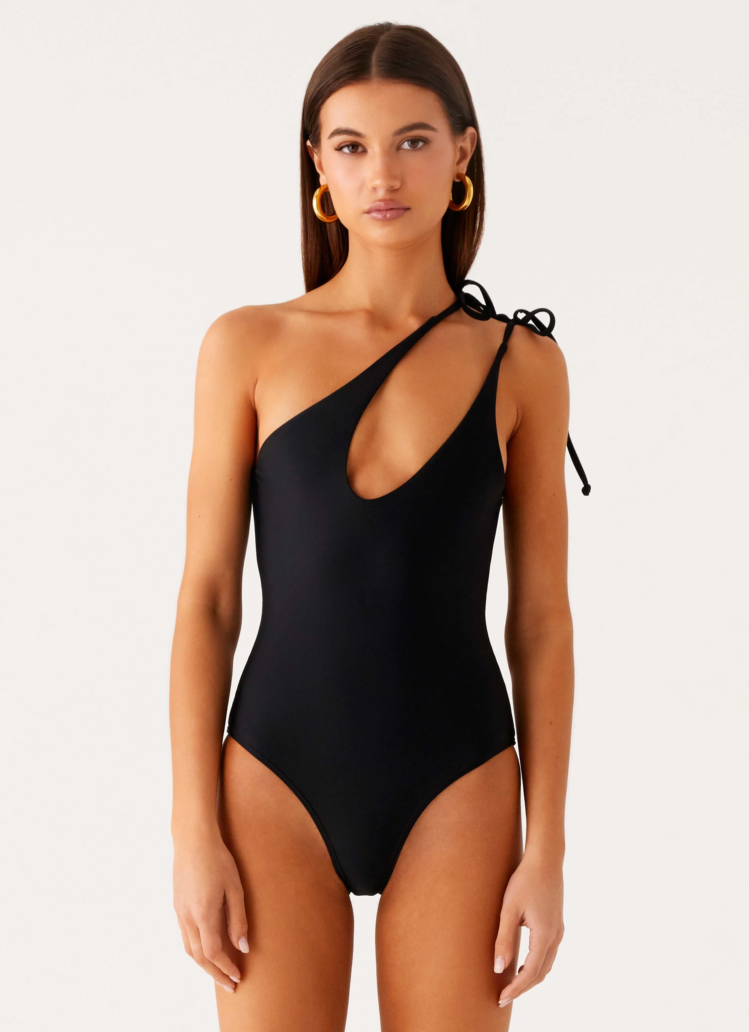 Drifted One Piece Swimsuit - Black Youthful-Look