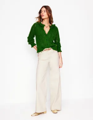 Reliable Layer High Rise Wide Leg Jeans-Ecru