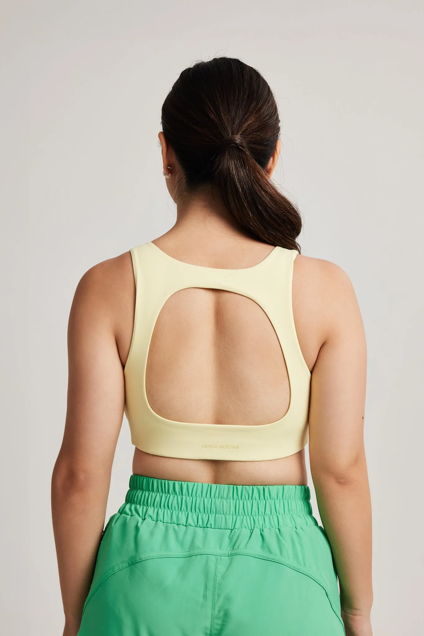 Wear alone seams Organic activewear Circle Back Bra 2.0 in Early Bird