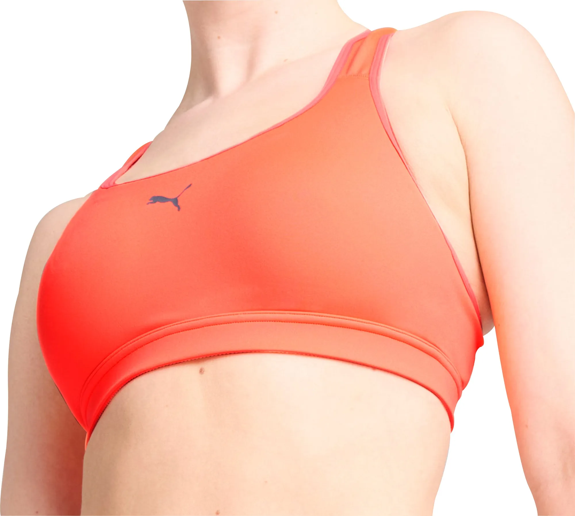 Puma 4KEEPS Womens Running Sports Bra - Red Non-Slip Support Easy Comfort