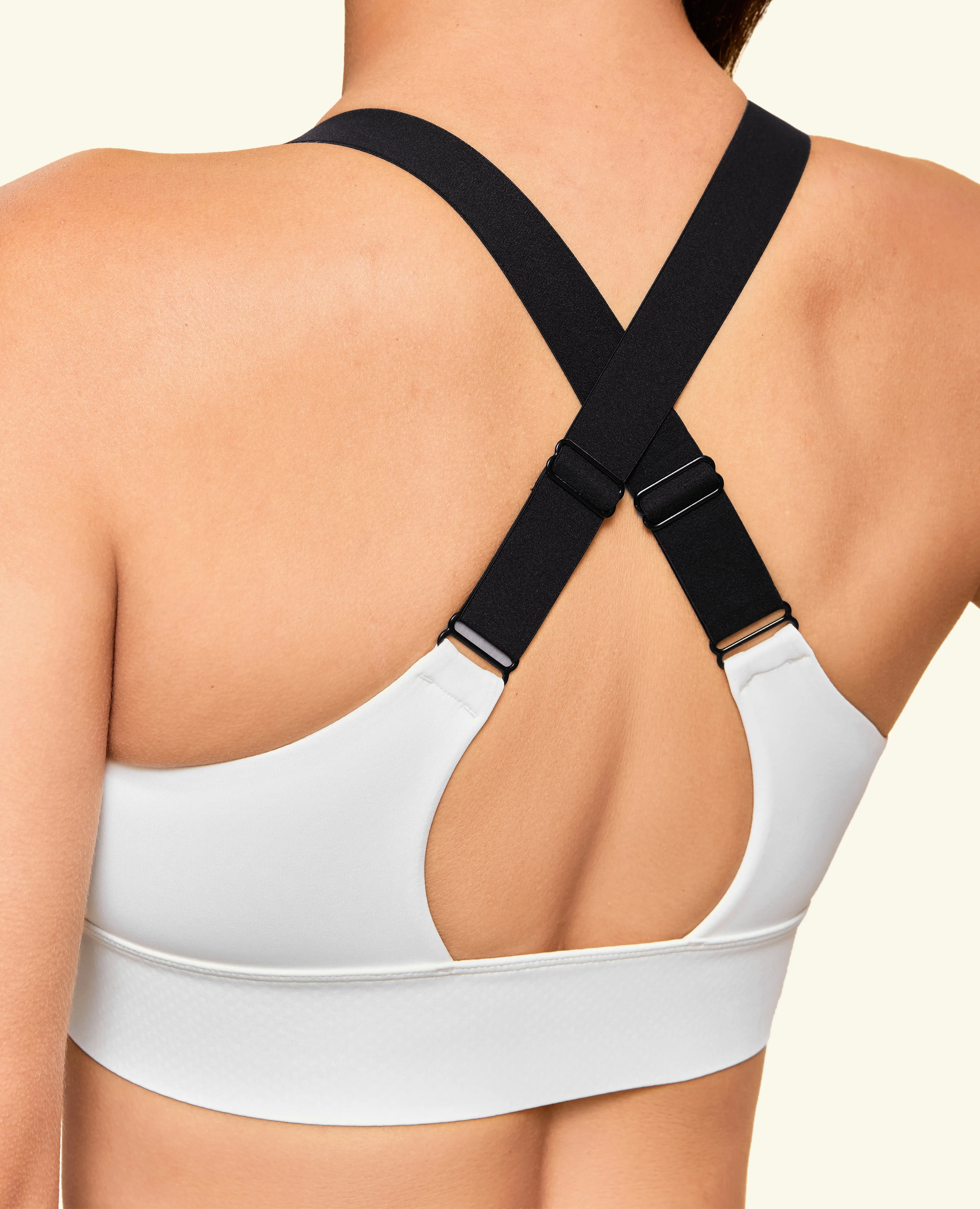 Energy Zip Front High Support Sports Bra - White Versatile Fabric adult clothing