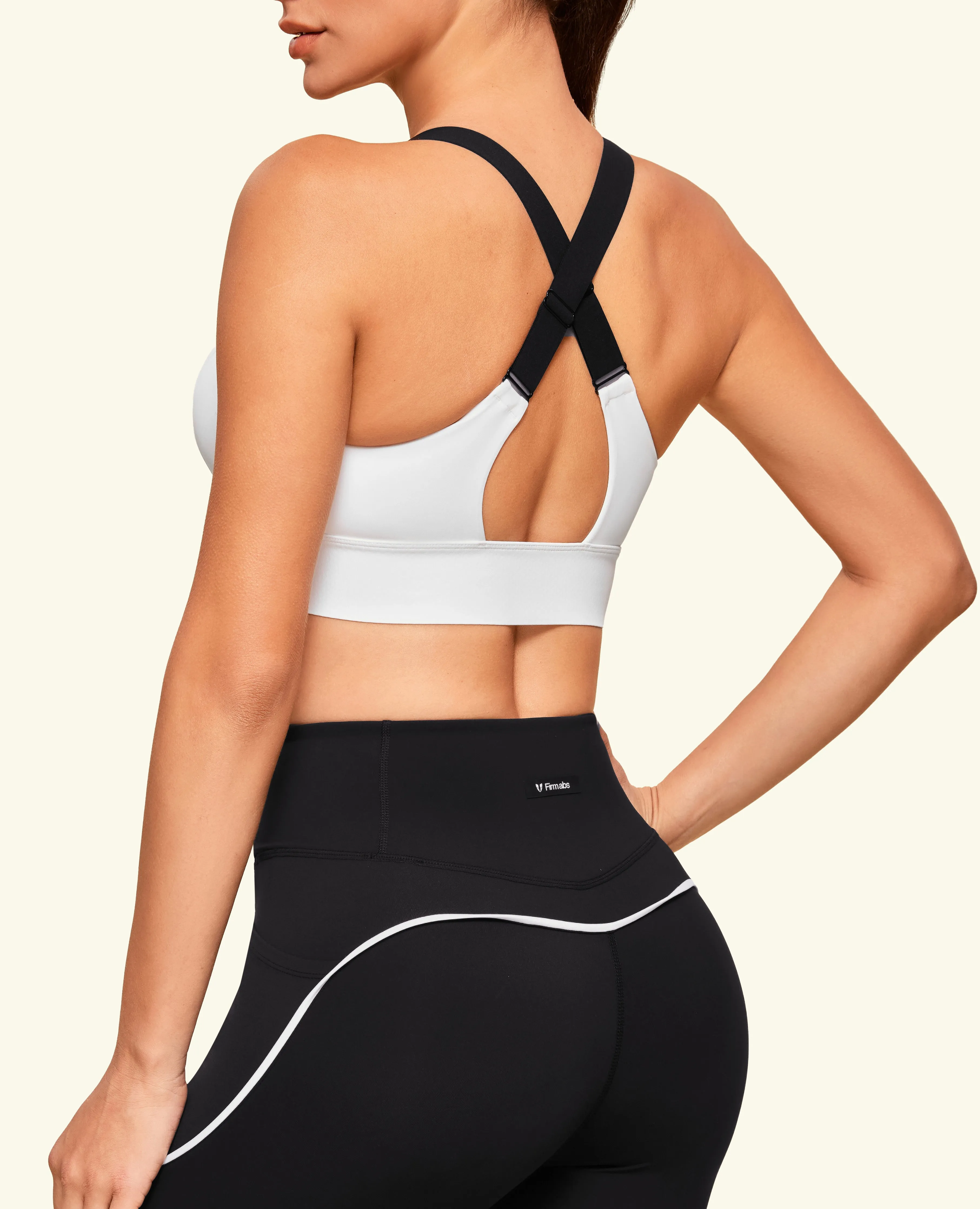 Energy Zip Front High Support Sports Bra - White Supportive Underwire