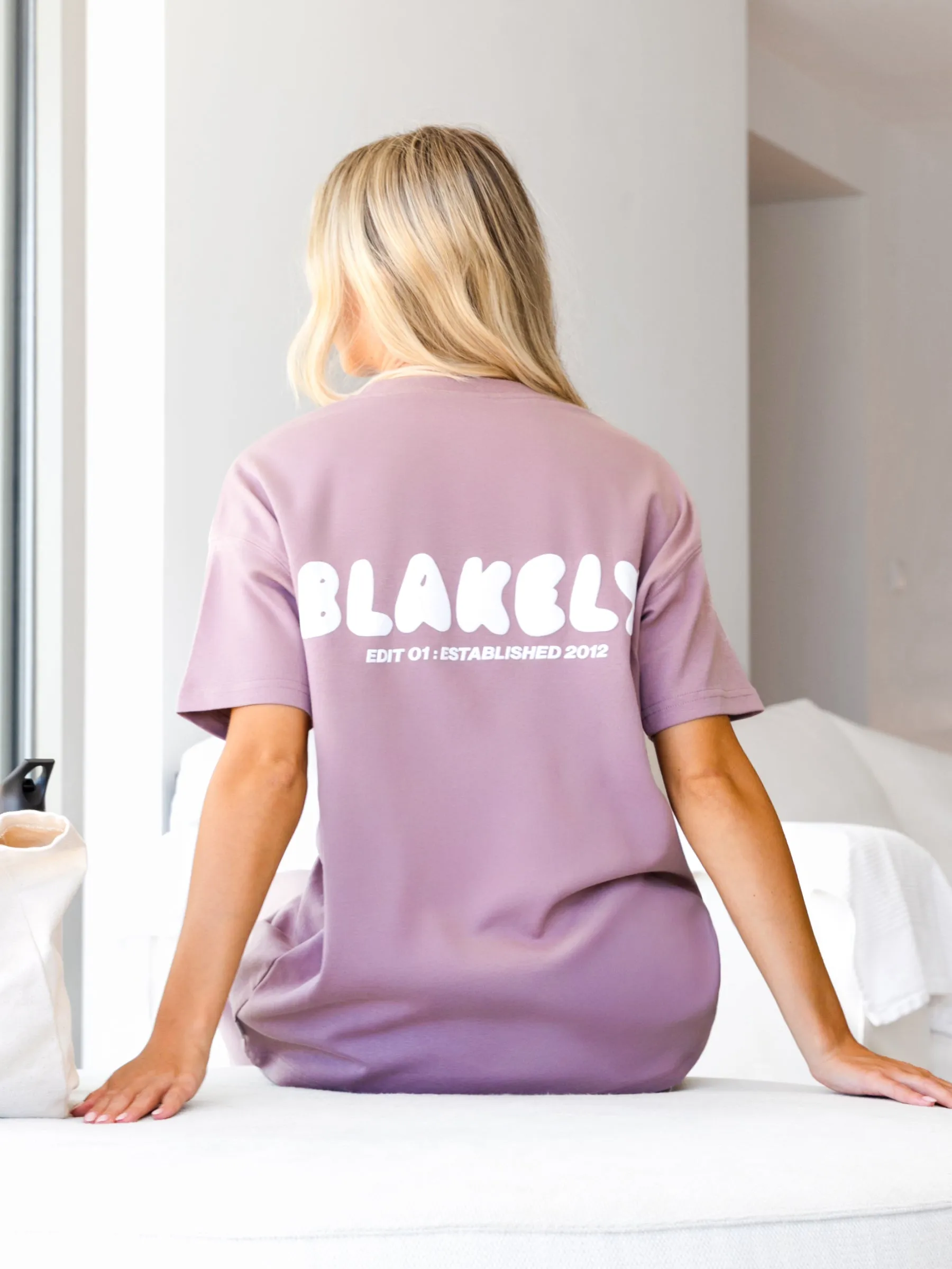 weekday wear Cloud Print Oversized T-Shirt - Dusty Pink