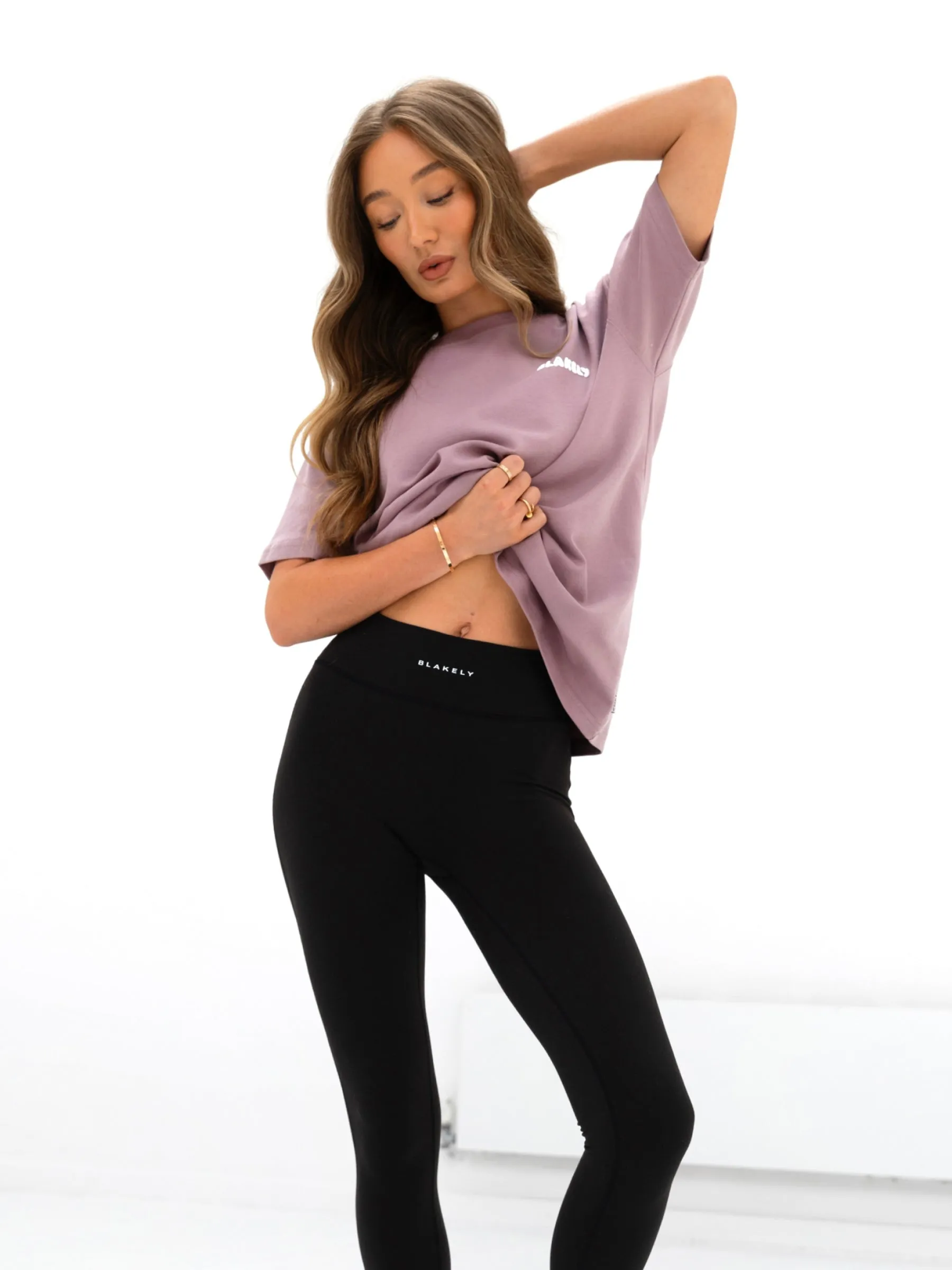 Ergonomic Cut Anti-bacterial Cloud Print Oversized T-Shirt - Dusty Pink