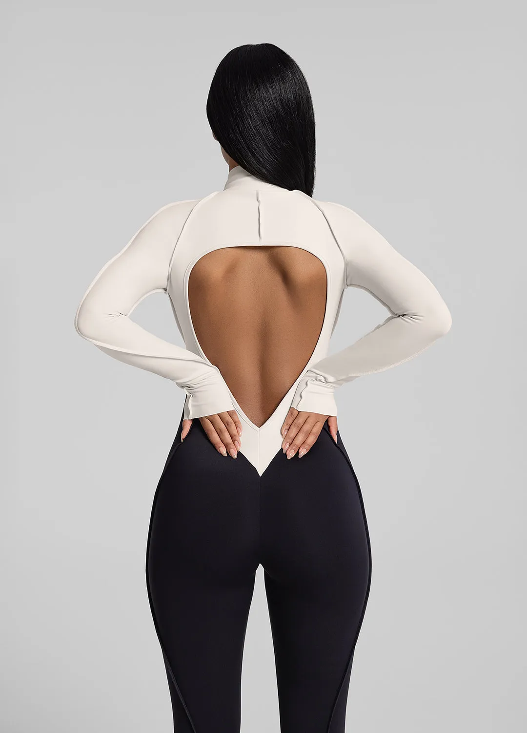 Two-Tone Full-Length Catsuit Indoor Classic Sharp Flexible