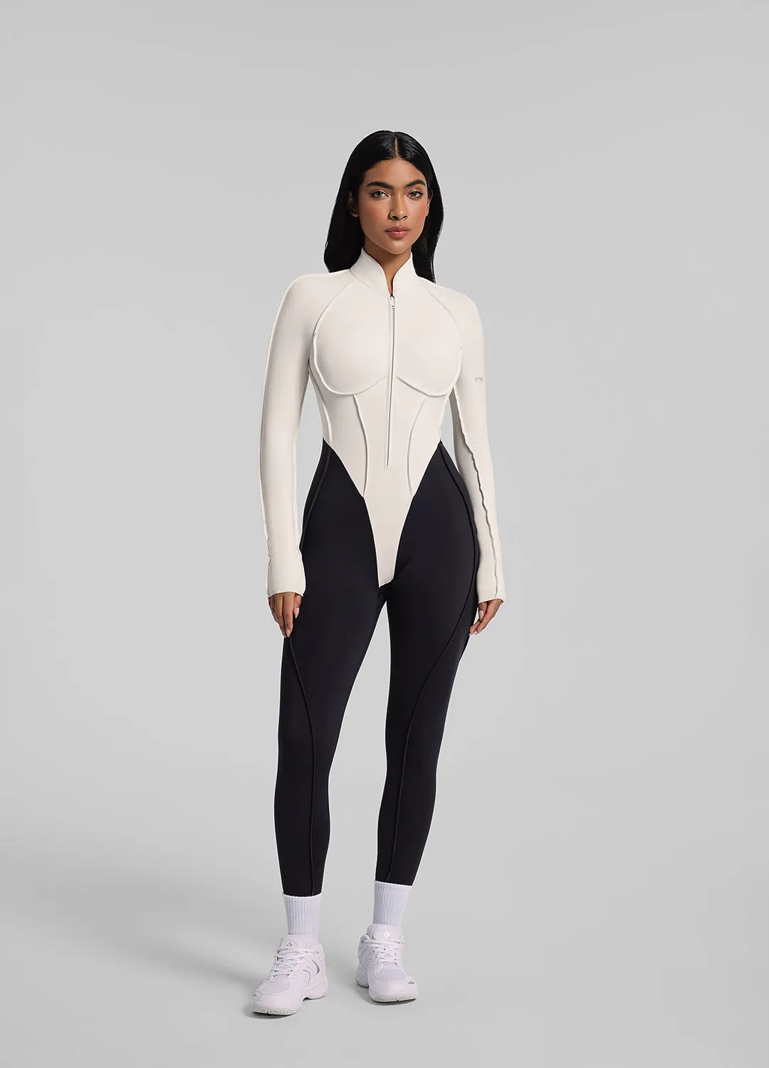 Night Flexible Relaxed Date Two-Tone Full-Length Catsuit