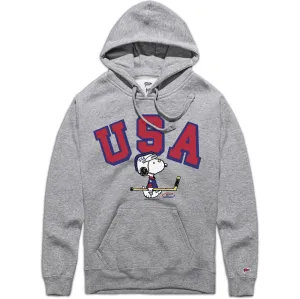 Peanuts x USA Hockey Snoopy World Famous Hockey Player Hoodie Asian style