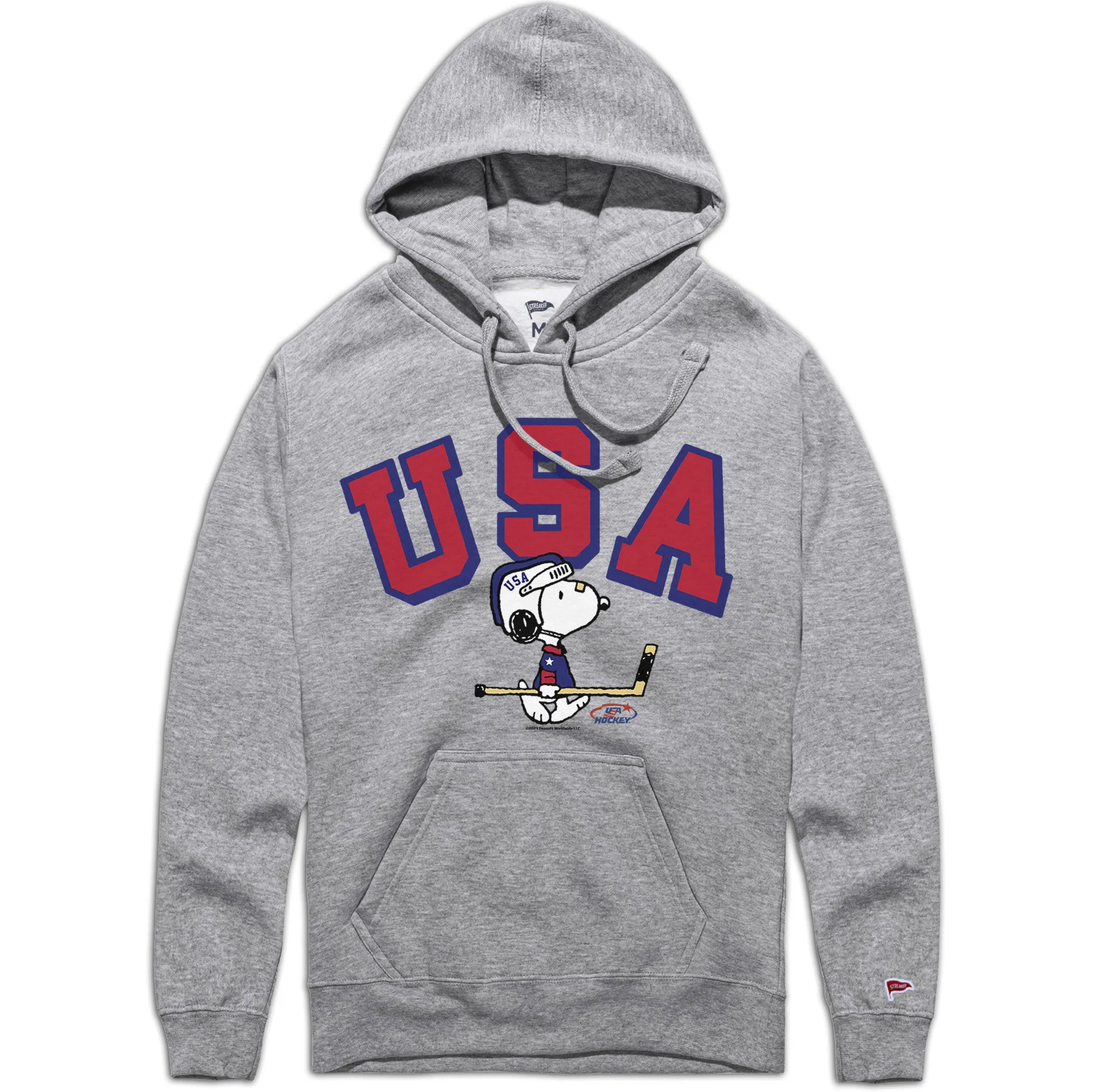Water-resistant Peanuts x USA Hockey Snoopy World Famous Hockey Player Hoodie