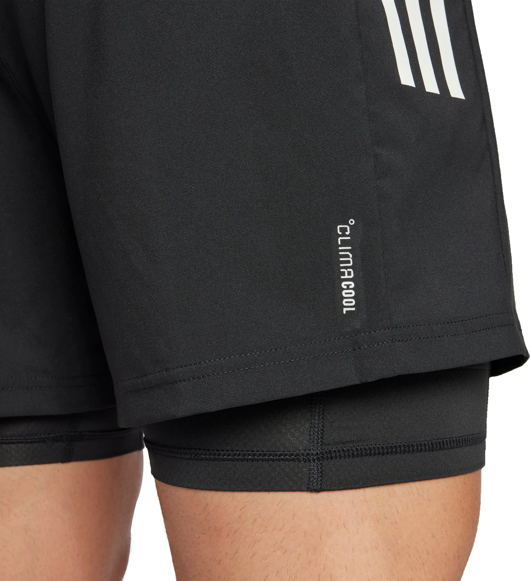 Cool Comfort adidas Own The Run ClimaCool 2 In 1 Mens Running Shorts - Black