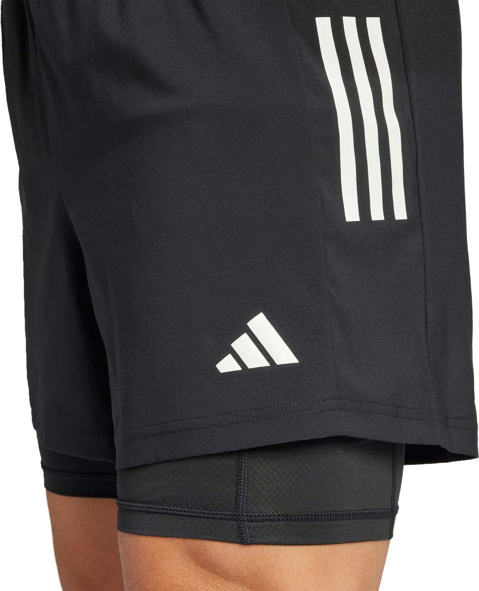 Cargo shorts Hygienic Antimicrobial Layer adidas Own The Run ClimaCool 2 In 1 Mens Running Shorts - Black