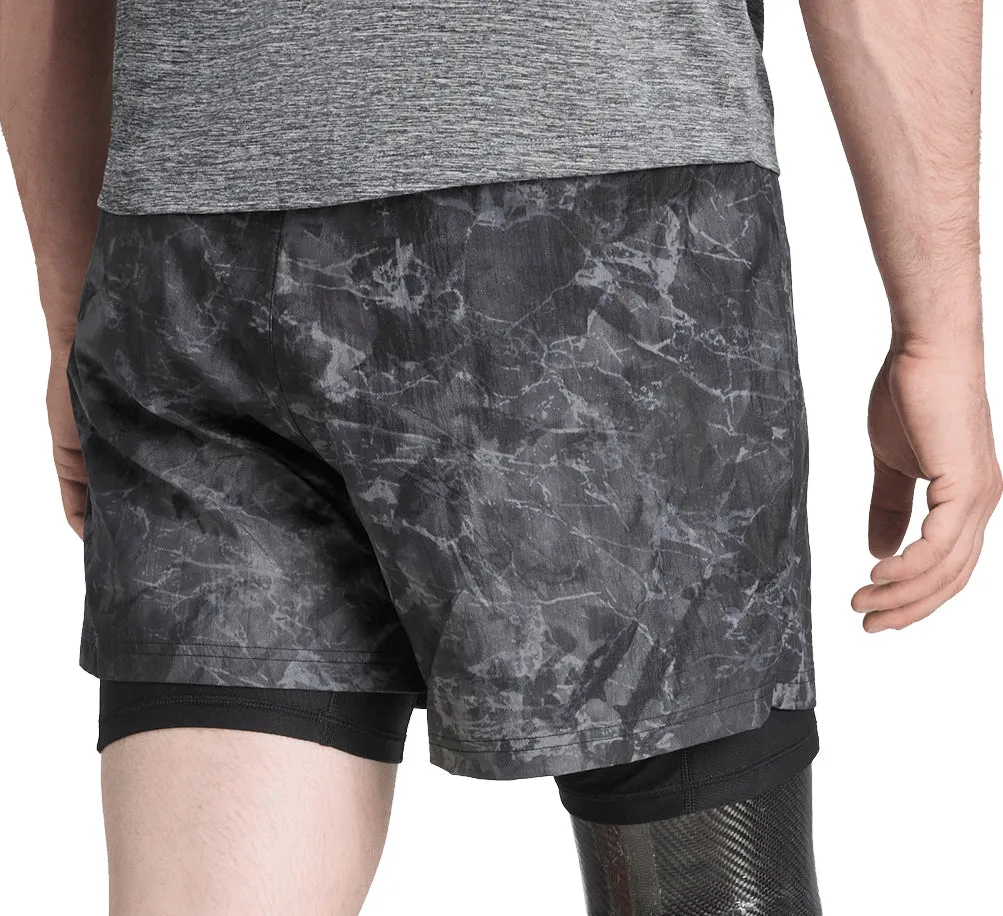 adidas Own The Run Spray Dye 2 In 1 Mens Running Shorts - Grey Urban Style