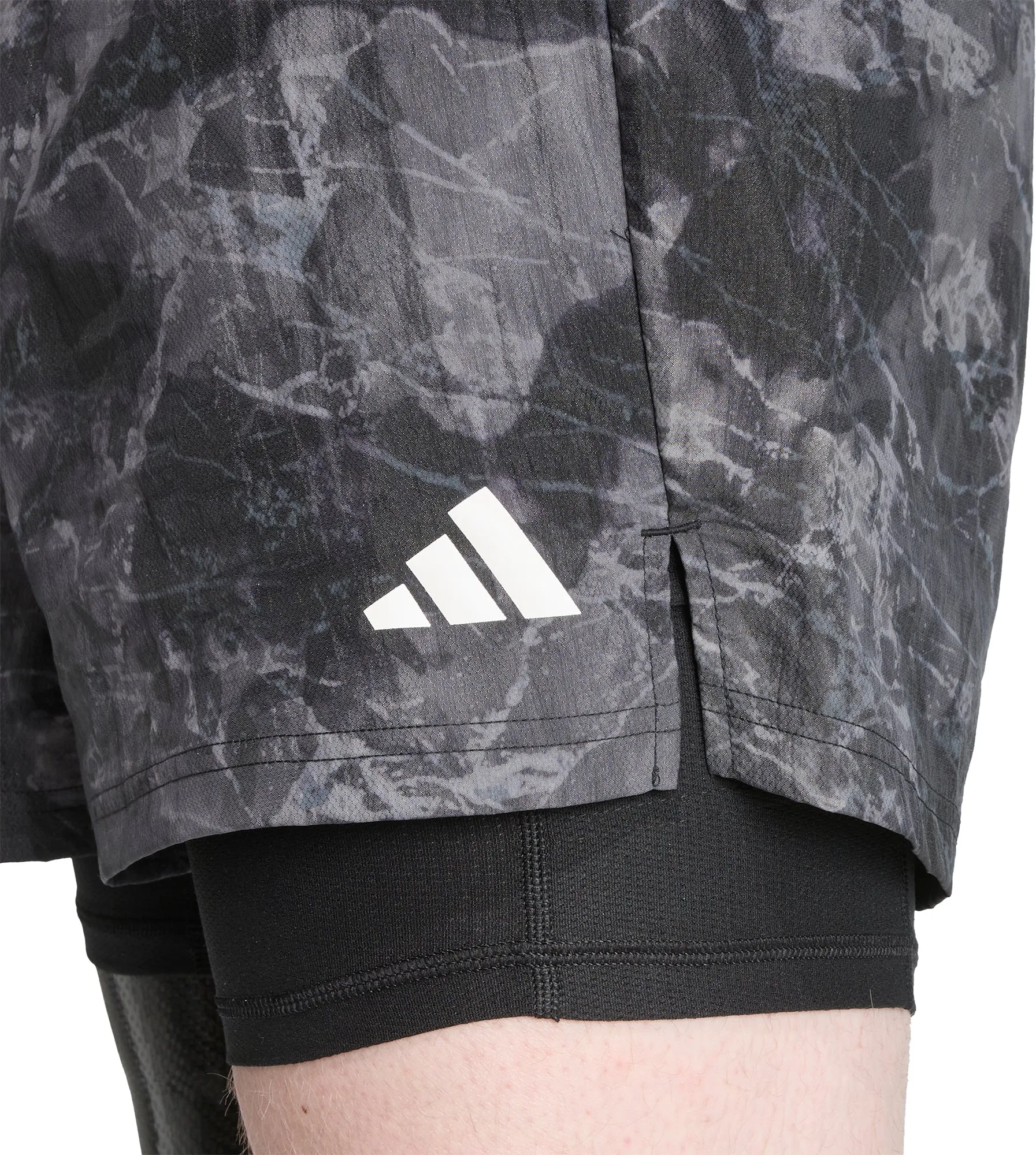 Classic Shorts adidas Own The Run Spray Dye 2 In 1 Mens Running Shorts - Grey