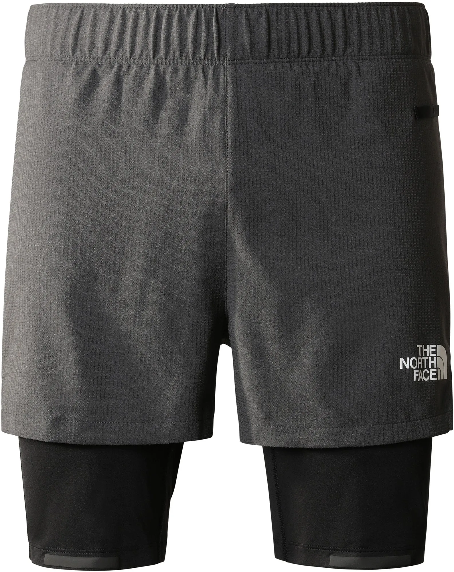 The North Face Lab Dual 2 In 1 Mens Running Shorts - Grey Reflective accents embroidery work