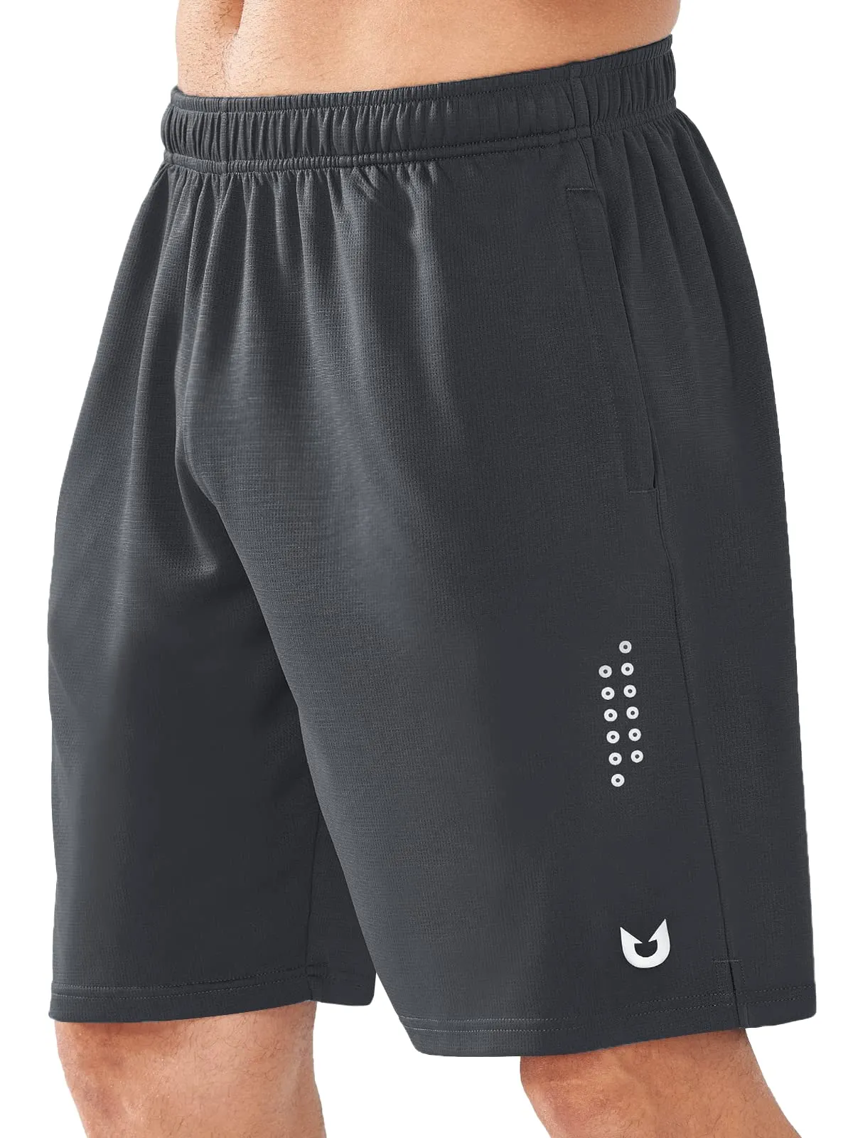 Men's 10 Inch Long Basketball Athletic Lounge Shorts with Zipper Pockets Flexible Movement Cut formal shorts