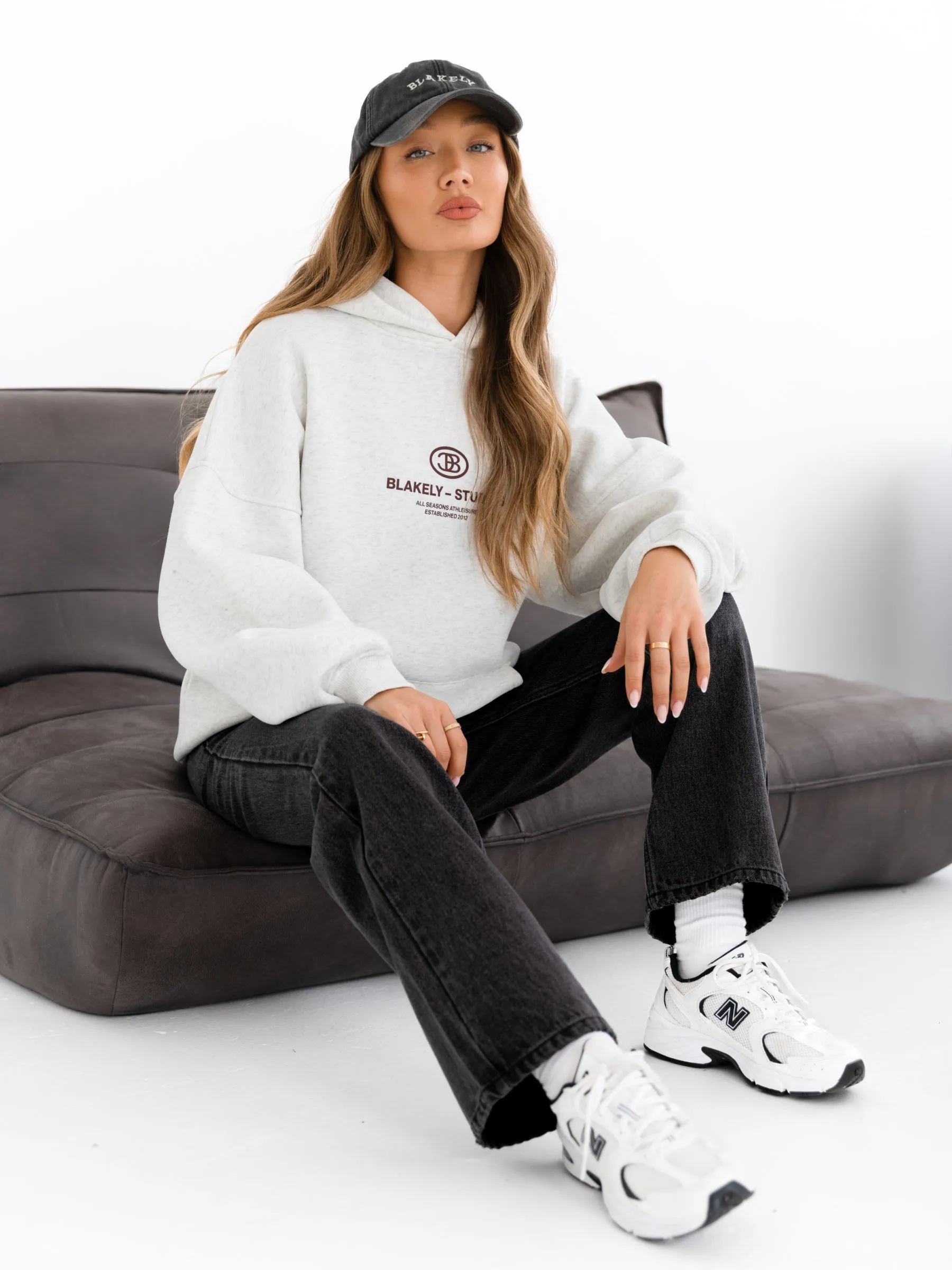 Comfort core Bear like Madison Oversized Hoodie - Marl White