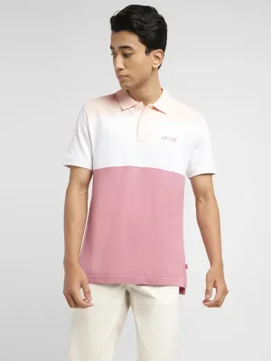 Men's Colorblock Slim Fit Polo T-shirt SoftCheckered Weave Weekend Style
