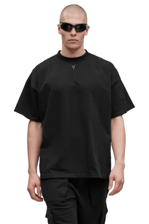 BOXY T-SHIRT - Black Heat Sealed Holiday Packing Snag Resistant Fabric