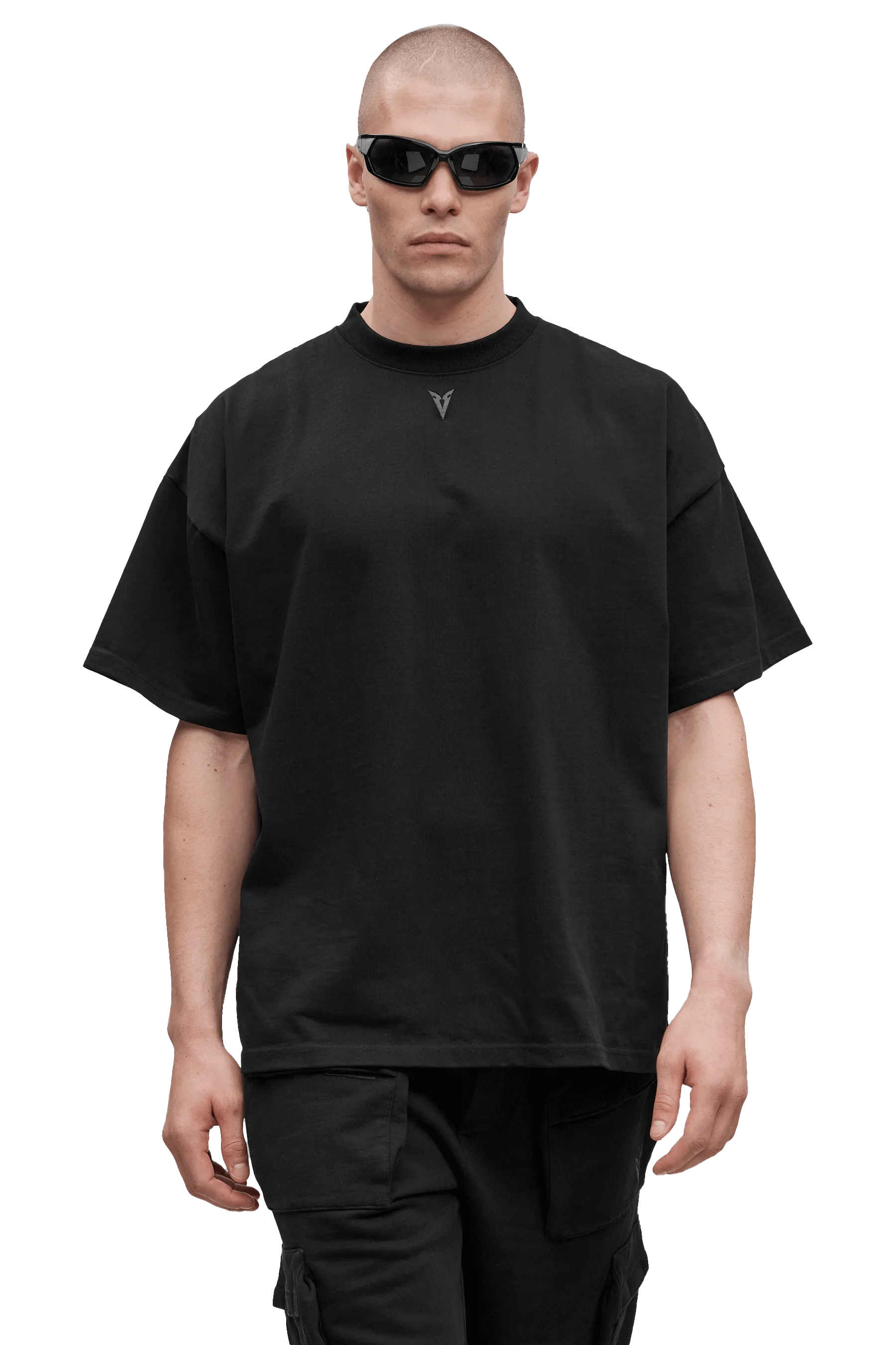 BOXY T-SHIRT - Black Heat Sealed Holiday Packing Snag Resistant Fabric