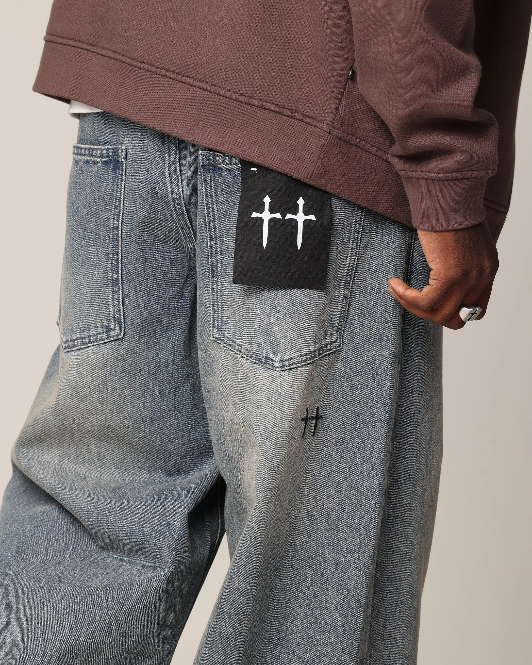 Unisex Wear Classic Professional Wear Saint Morta Amplus Jeans Dirty Denim