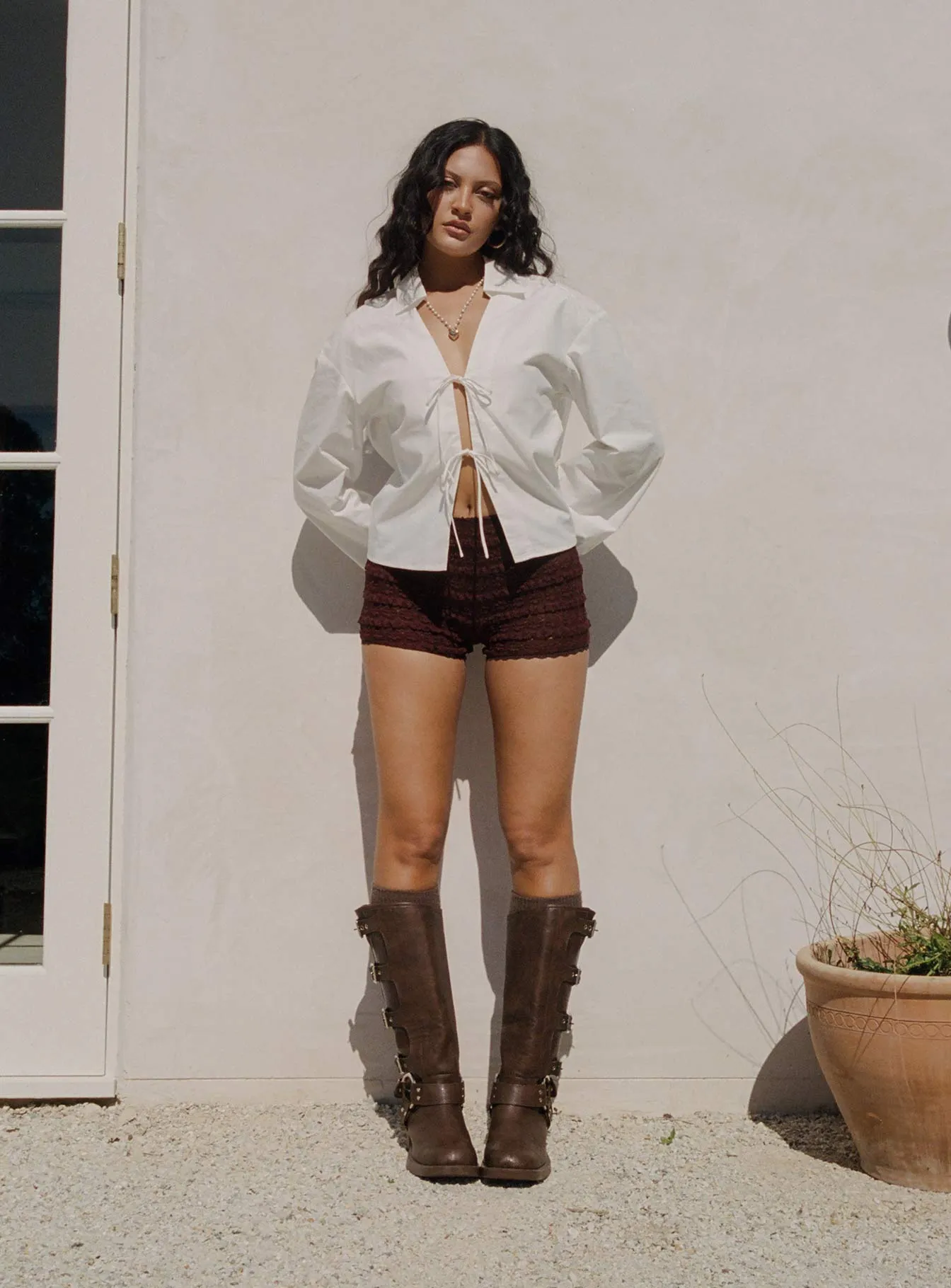 Sport Ease Angelis Lace Shorts Chocolate
