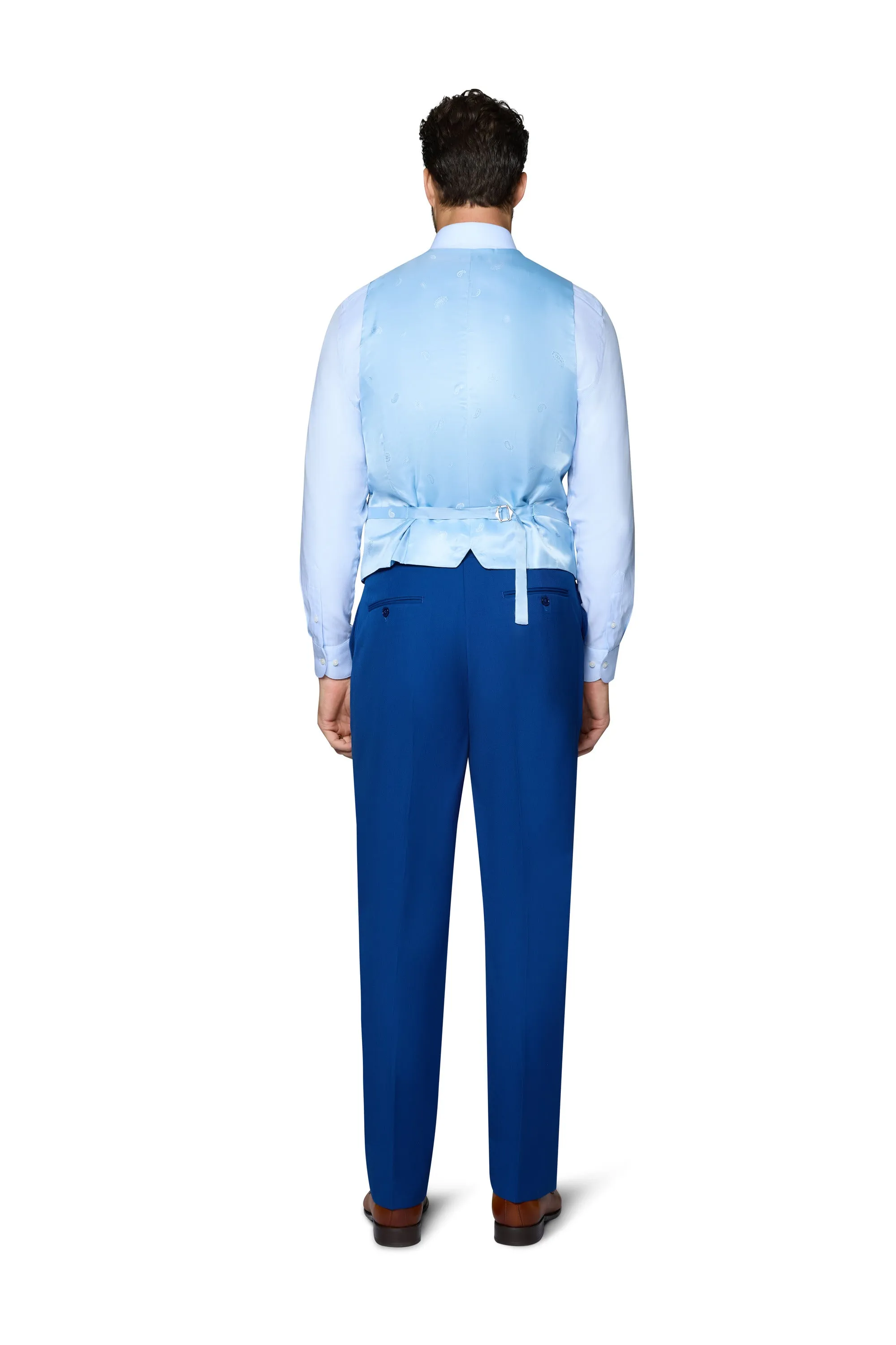 Bergamo Orange Solid Modern Fit Pants - French Blue Fade Resistant Dye HighRiseWaist