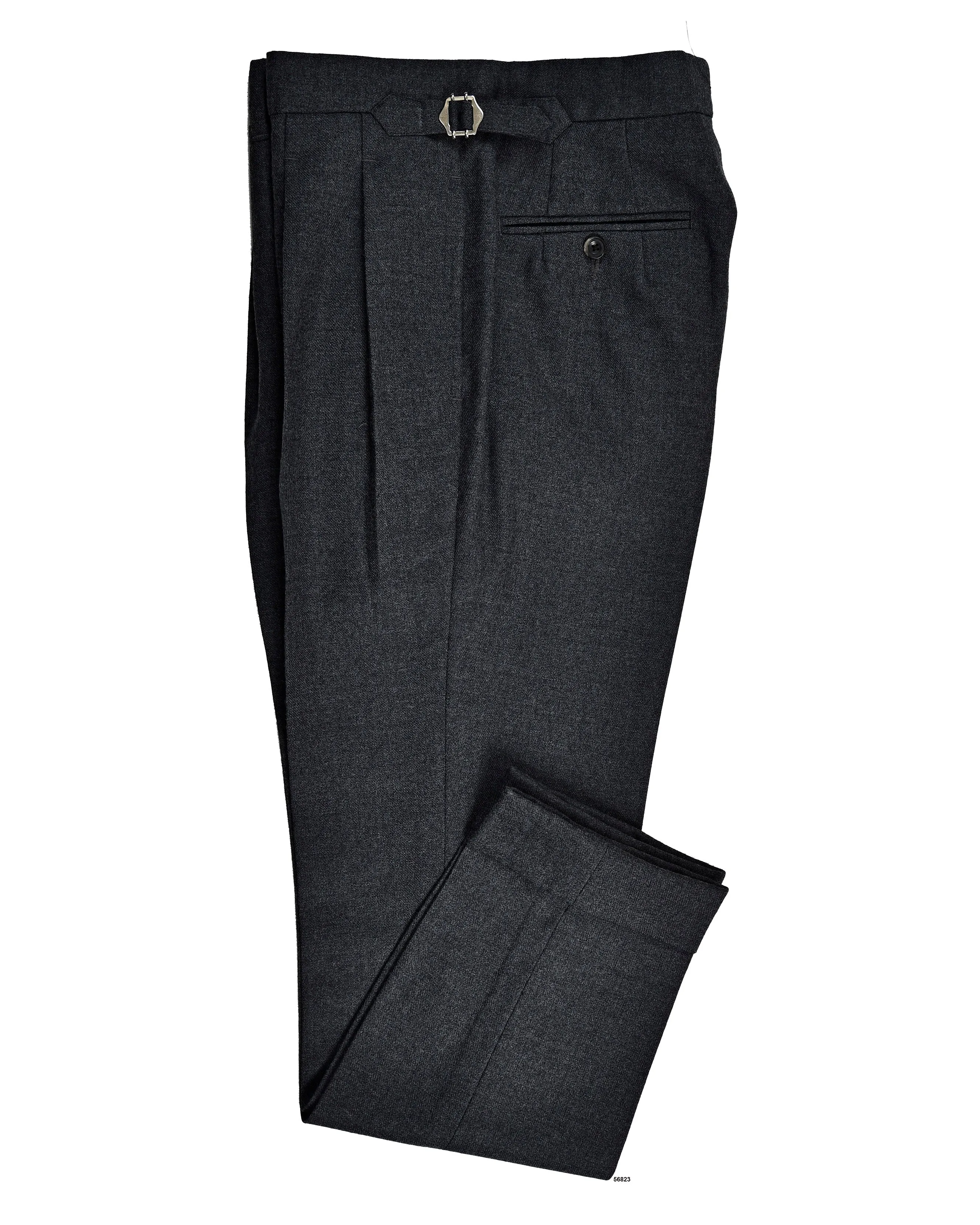 Dugdale Grey Wool Flannel Dress Pant Eco Friendly Dye Process
