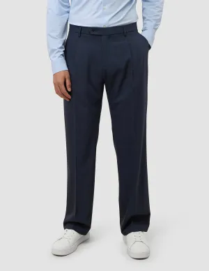 Dynamic Motion Non Slip Waistband Tech Wool Suit Pants Relaxed Fit Navy