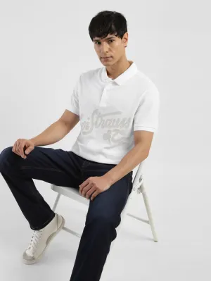Men's Brand Logo Polo T-shirt Bamboo Fiber Blend