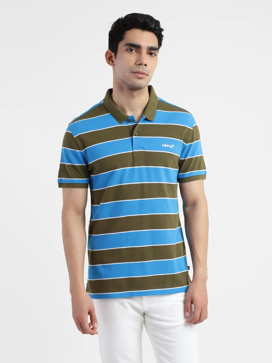 Breathable Airflow Channels Contrast Trim Detail Men's Colorblock Polo T-shirt