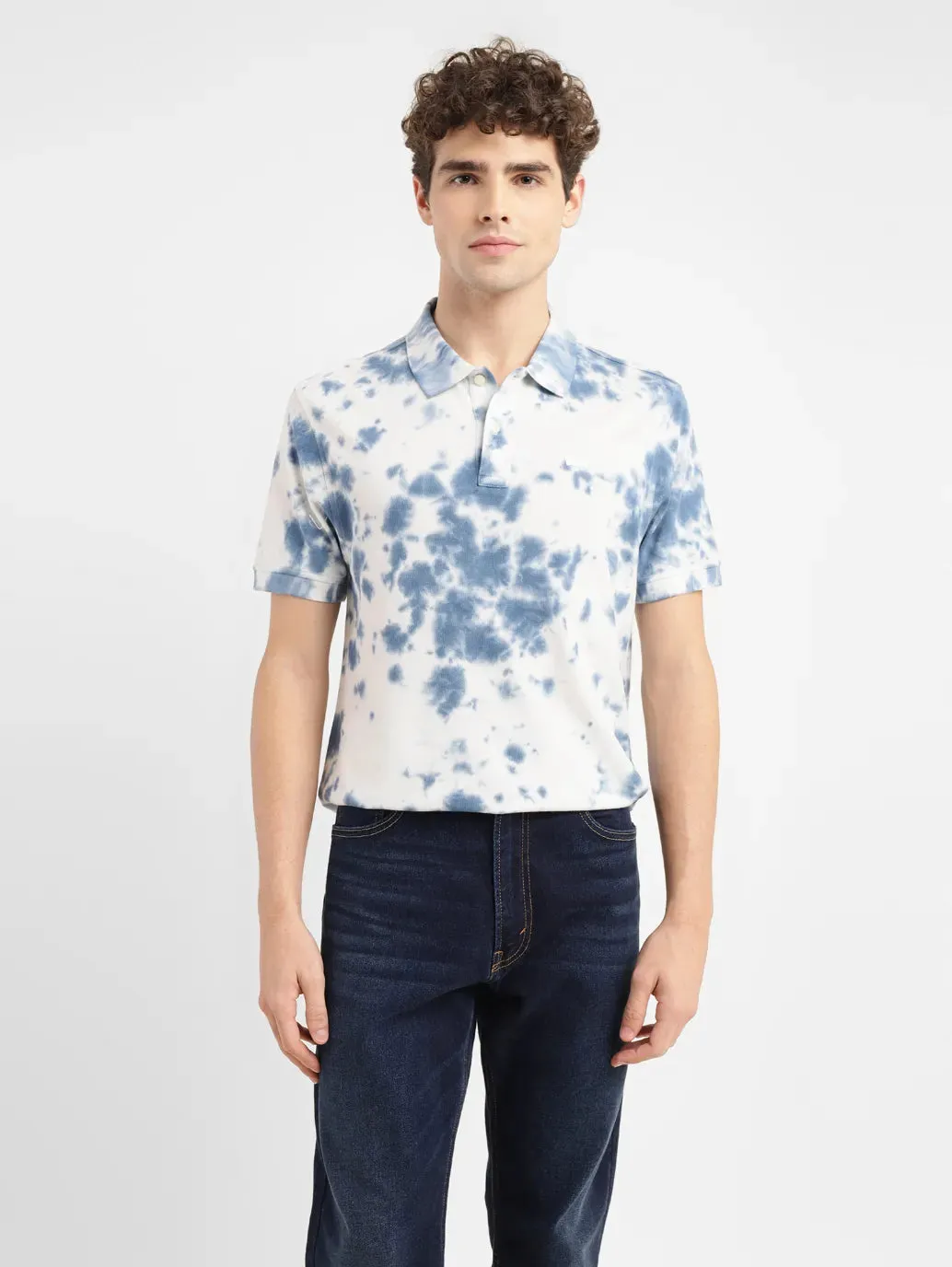 Men's Tie -Dye Slim Fit Polo T-shirt Outdoor Adventure Tapered Armhole Design