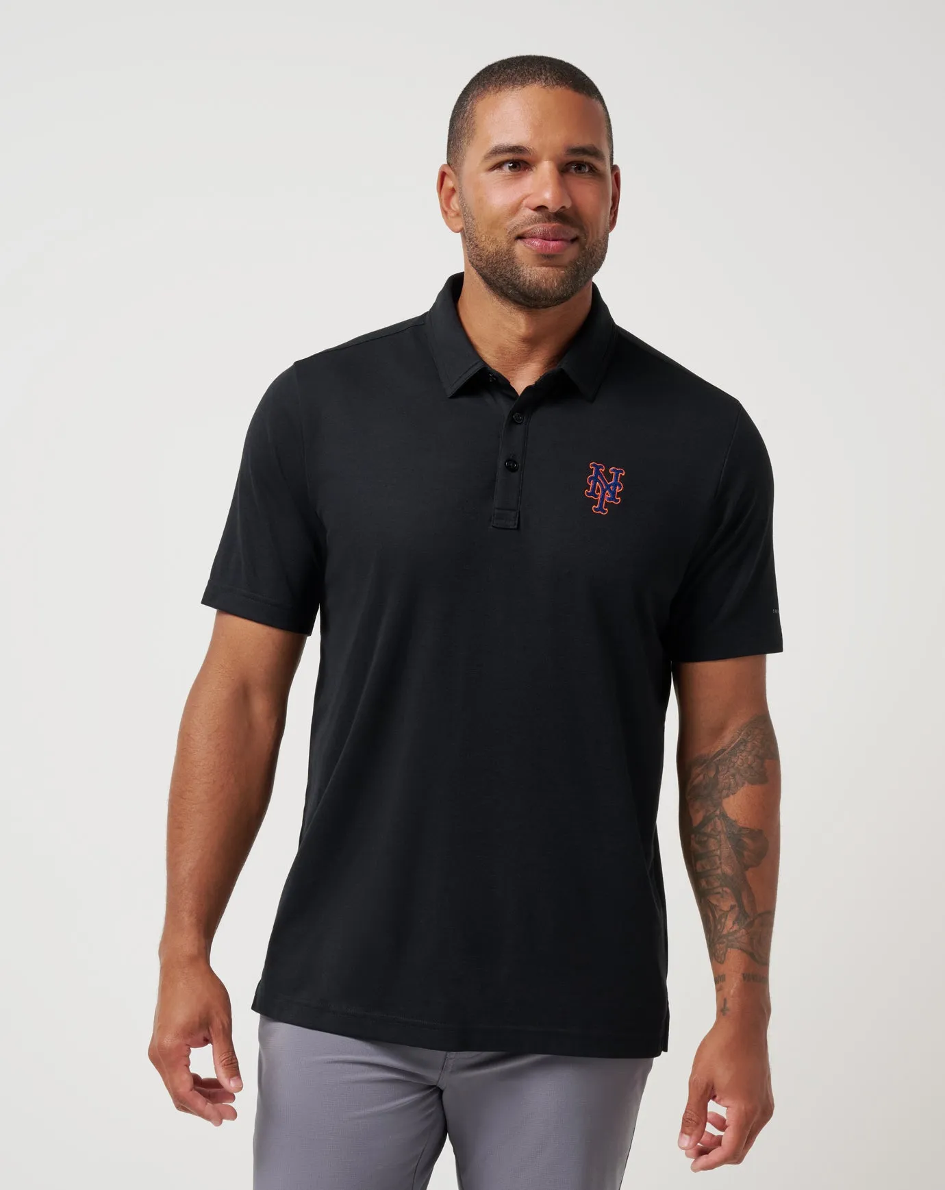 New York Mets Playoff Pitch Polo QuickDry Material MoistureWicking Fabric