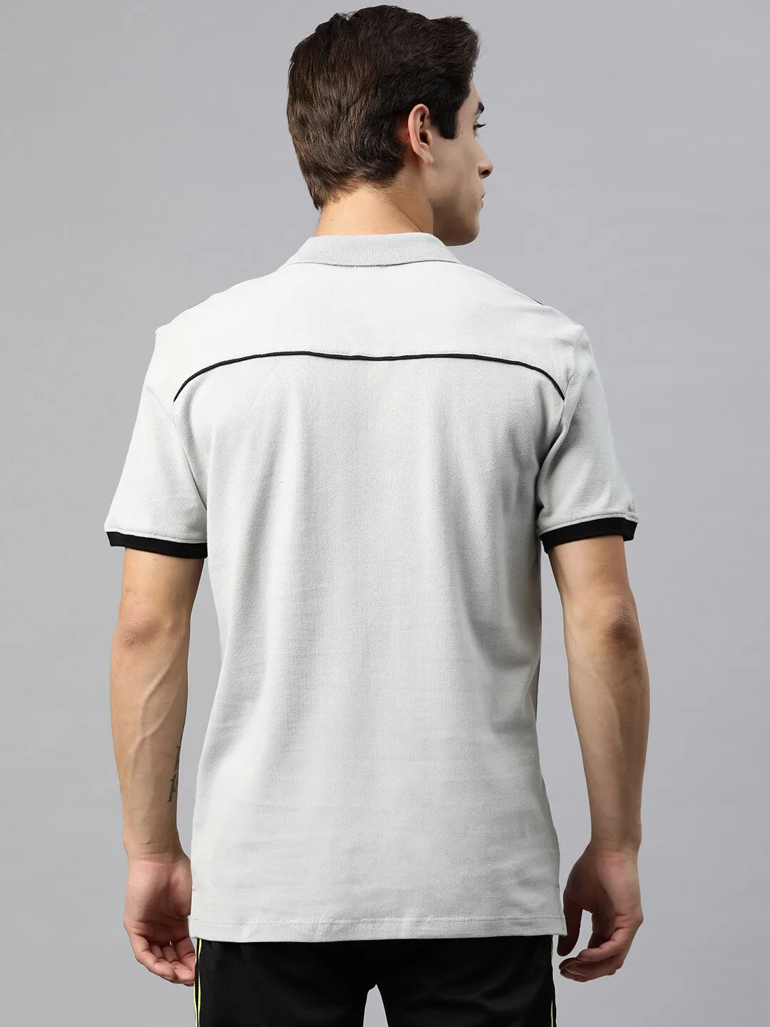 Alcis Men Brand Logo Embroidered Polo Collar Sports T-shirt Outdoor Adventure