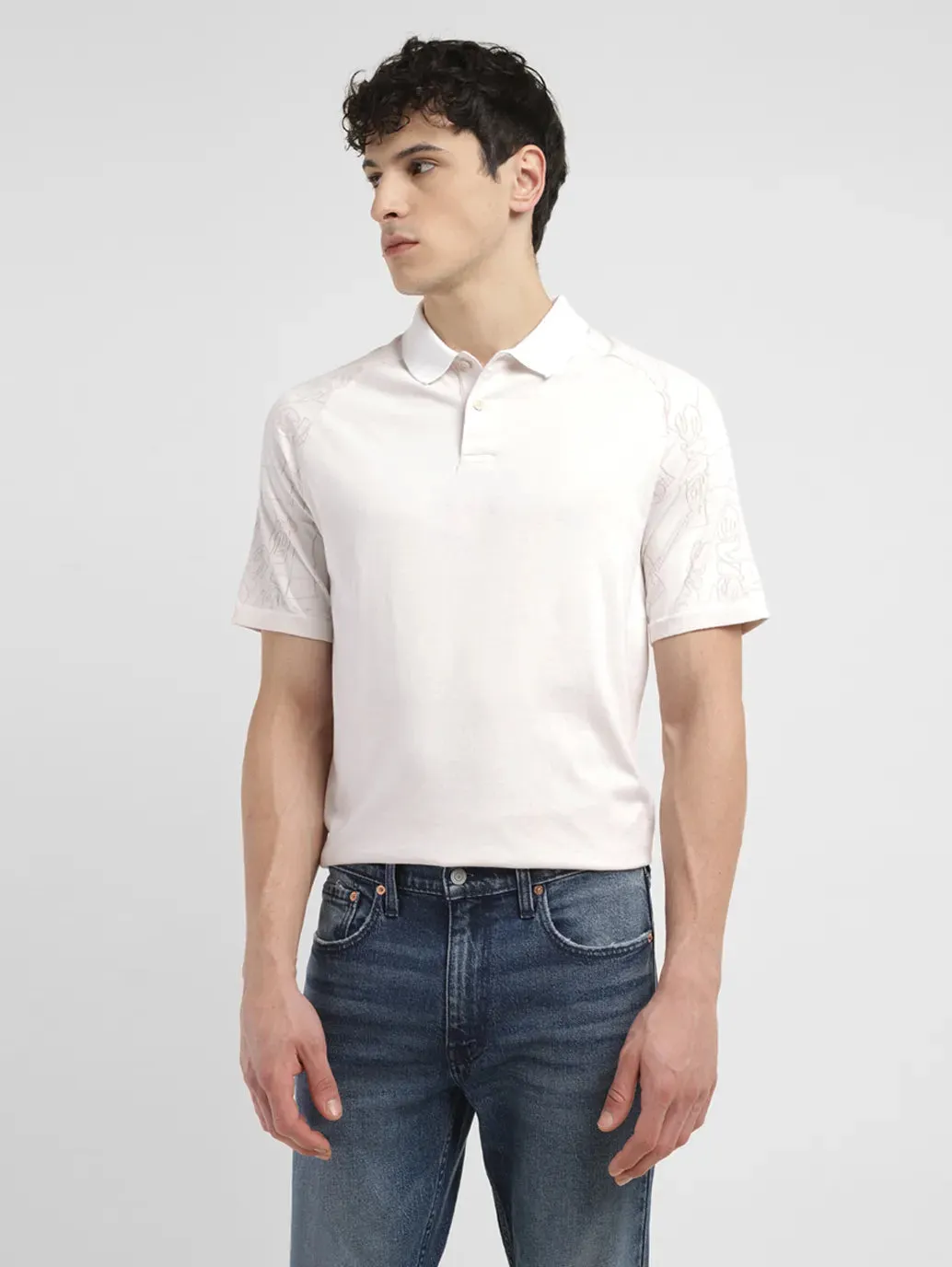 UV-Resistant Men's Brand Logo Slim Fit Polo T-shirt