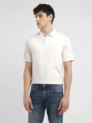 Performance Fabric Golf Outfit Men's Brand Logo Slim Fit Polo T-shirt