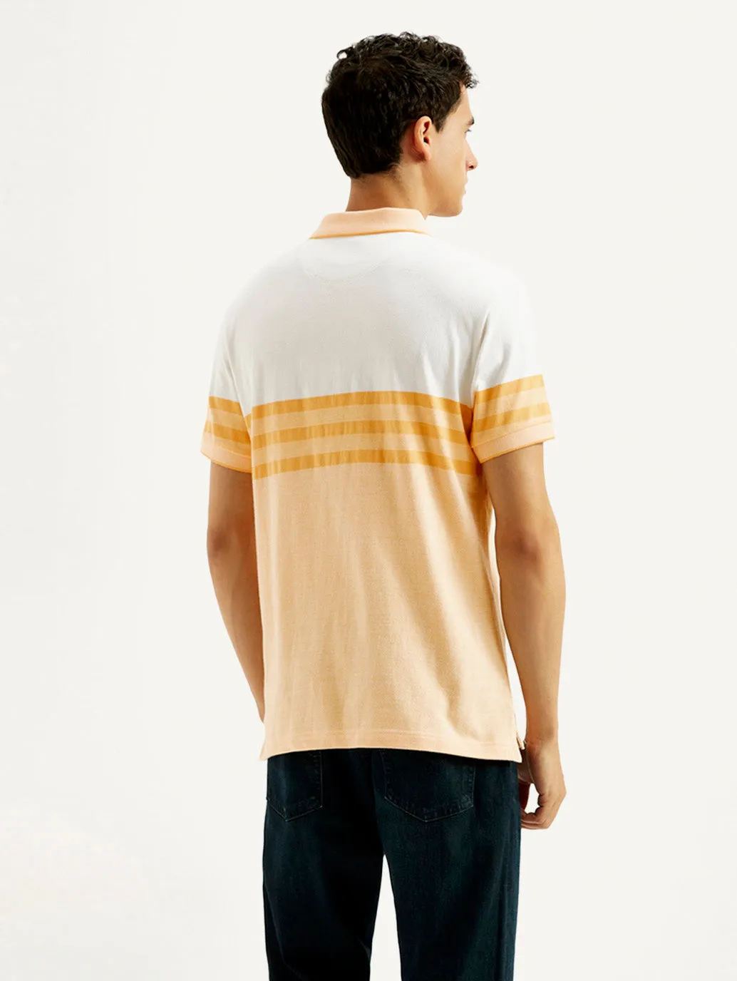 Dress Up Or Down Breathable Polo Men's Striped Slim Fit Polo T-shirt