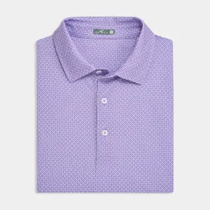Trendy Appeal Purple Diamond Lattice Printed Performance Polo