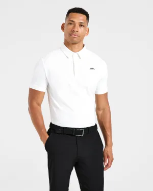 Precision Polo - White SingleJersey Knit ShrinkageControl Process