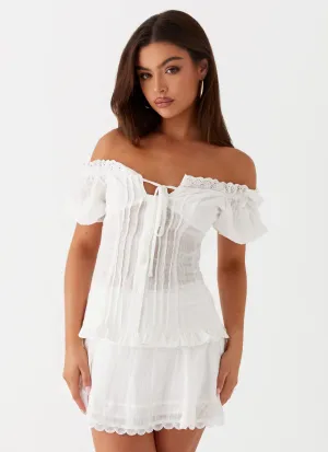 Hundred Percent Mini Skirt - White Simple Mood Urban Ready