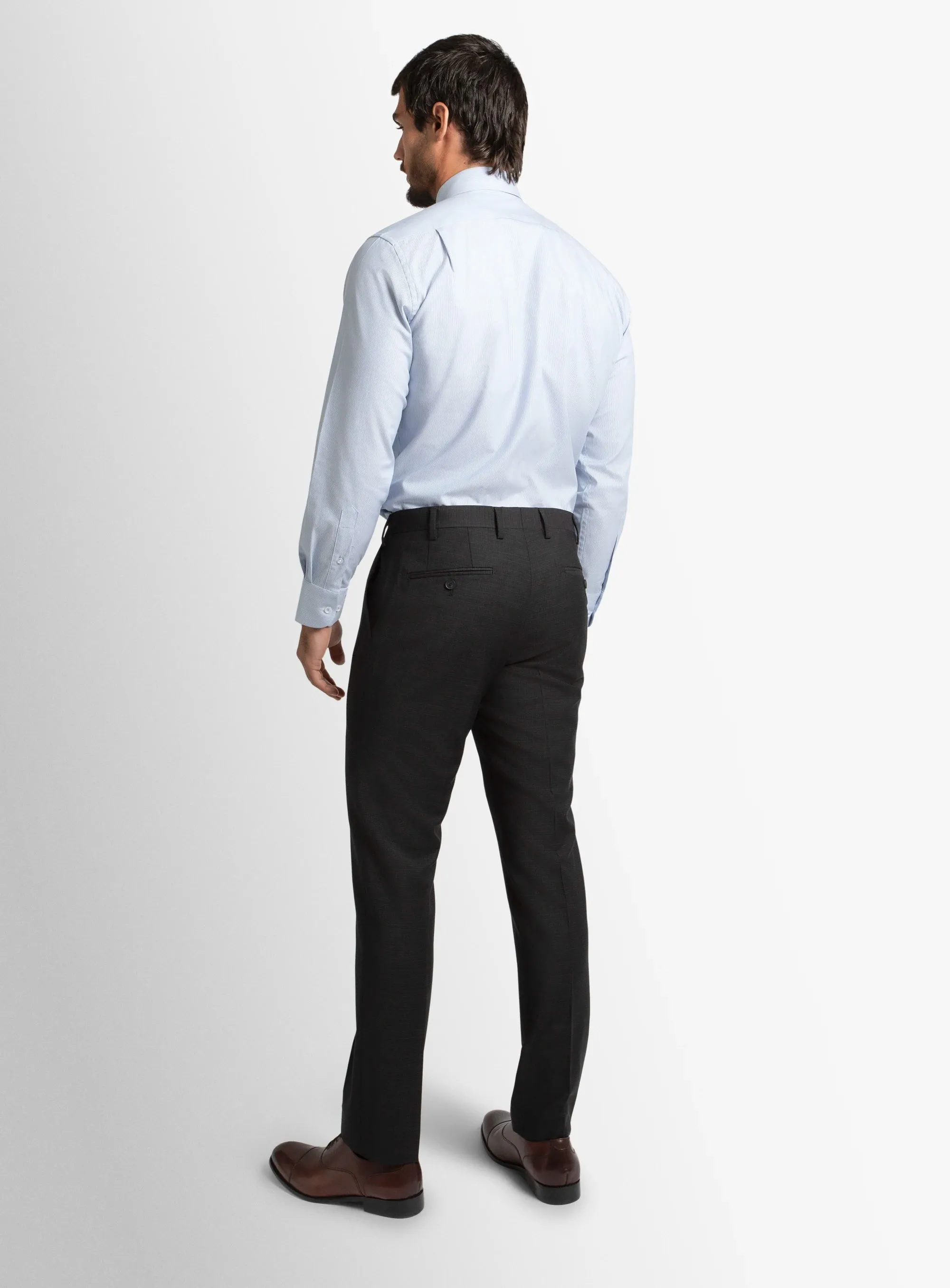 Dexter Micro Charcoal Suit Trousers Comfortable Fashion CompressionSupport
