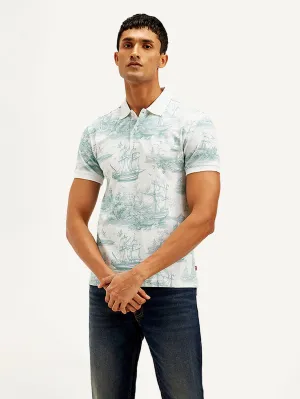 YarnDyed Construction Men's Conversational Slim Fit Polo T-shirt