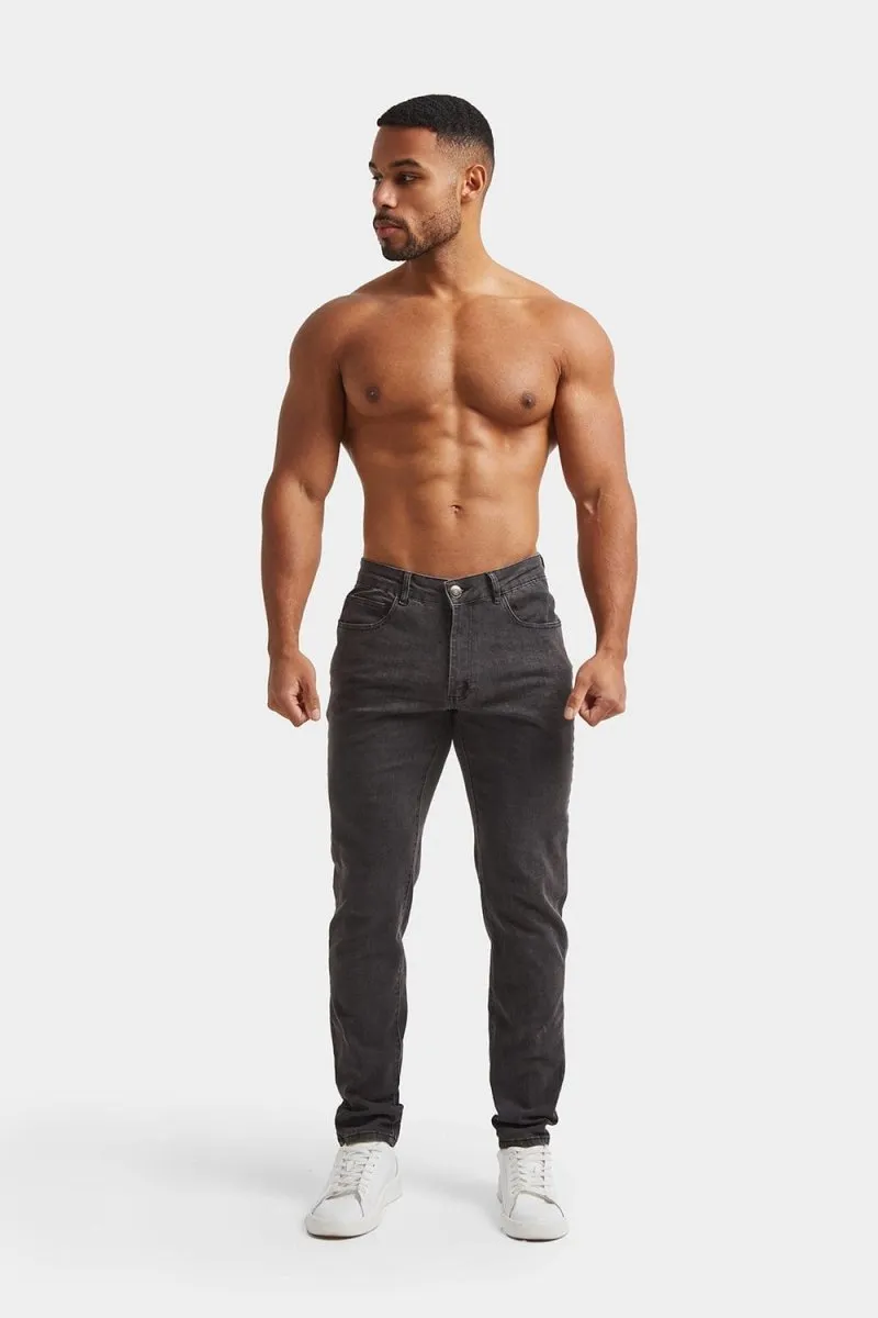 Athletic Fit Jeans in Dark Grey Essential Wardrobe