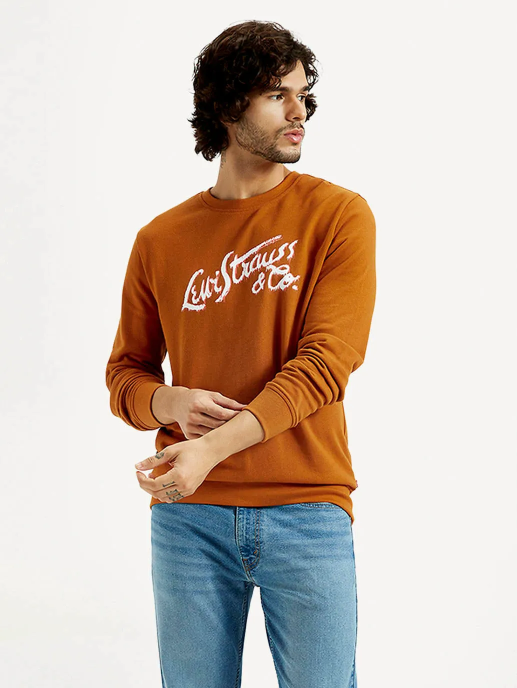 Easter outfit tall clothing Men's Printed Round Neck Sweatshirt