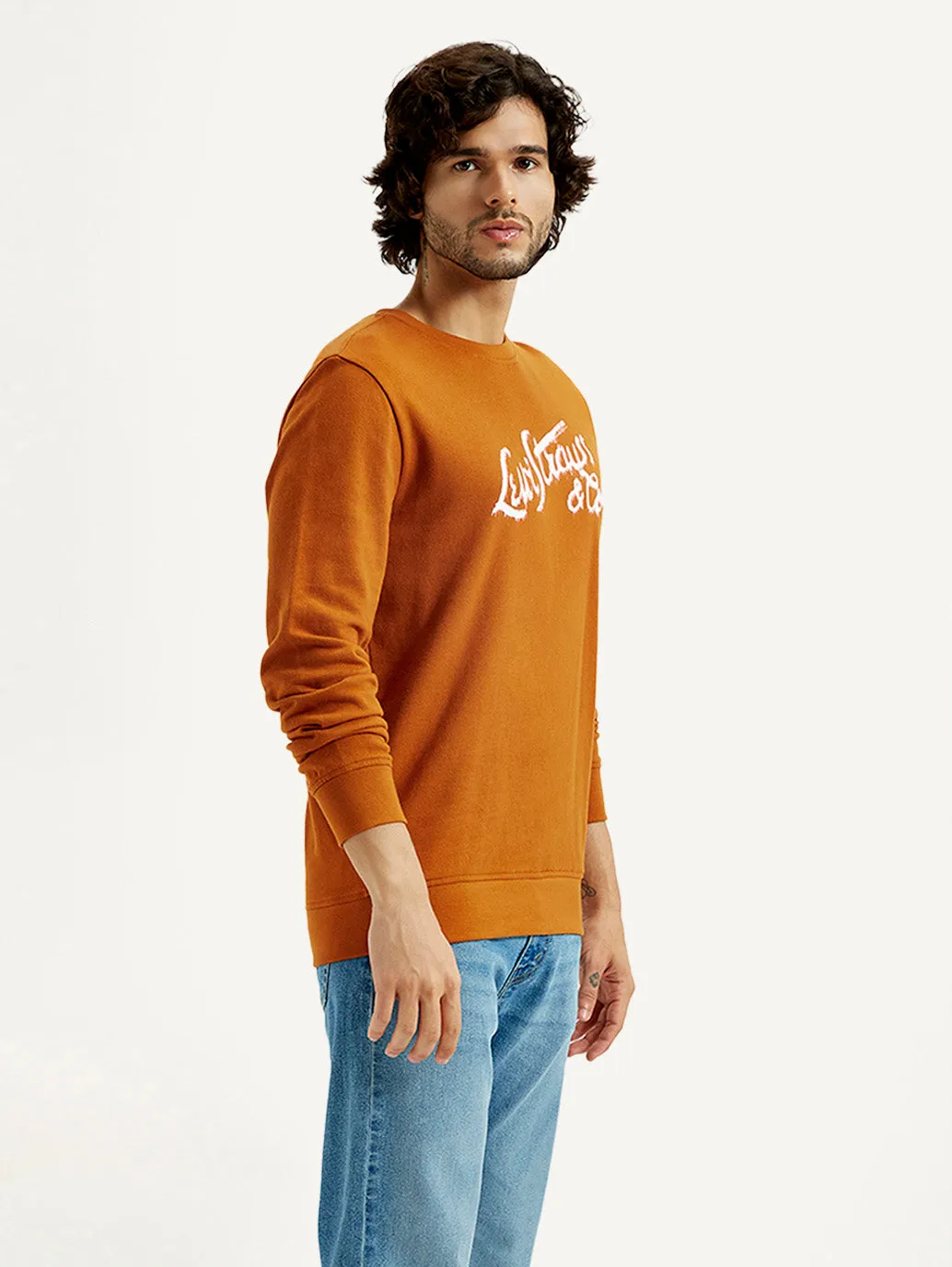 Men's Printed Round Neck Sweatshirt Weekend Brunch Soft touch finish