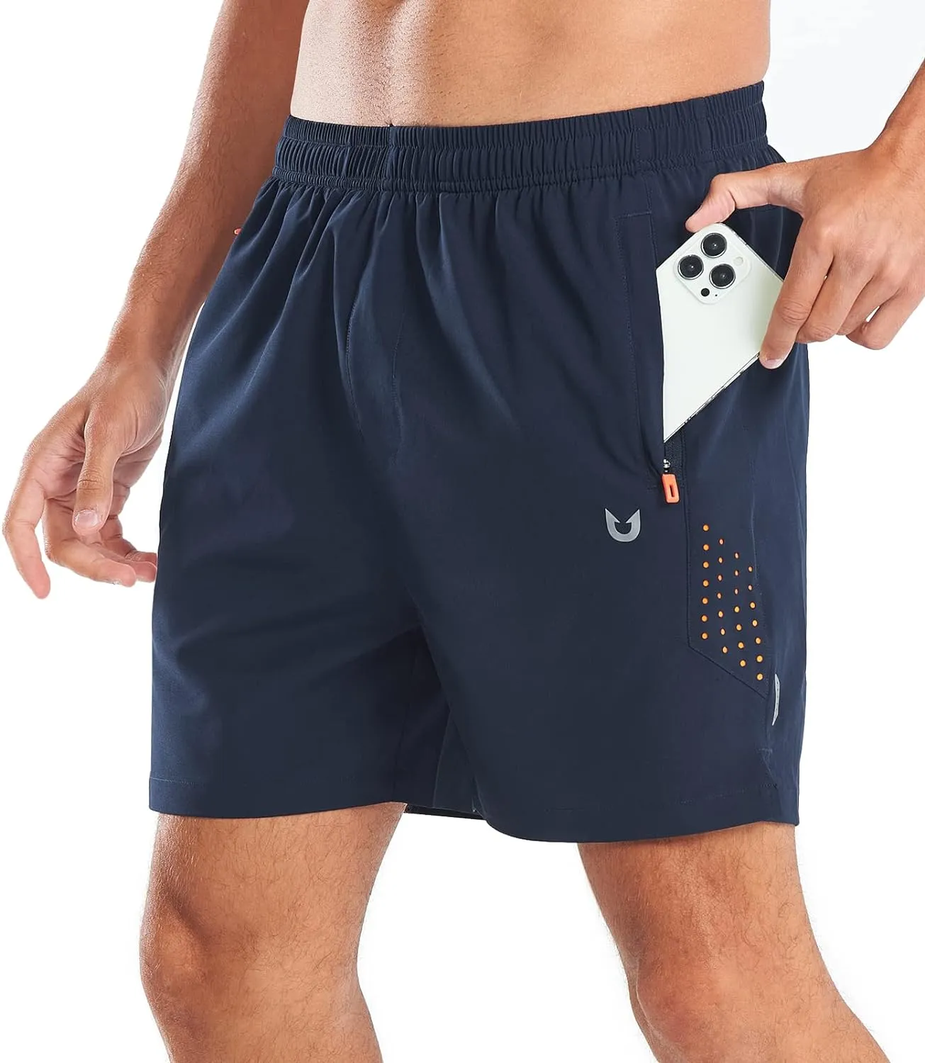 dungarees Warm Day Outfit Men's 5-Inch Workout Athletic Shorts with Zipper Pockets for Football