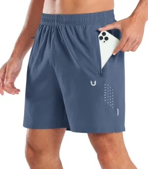 Men's 5-Inch Workout Athletic Shorts with Zipper Pockets for Football Fair trade Wind Resistant Material
