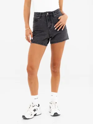 Blakely High Rise Denim Shorts - Washed Black Collectible Item Easy Comfort Fit