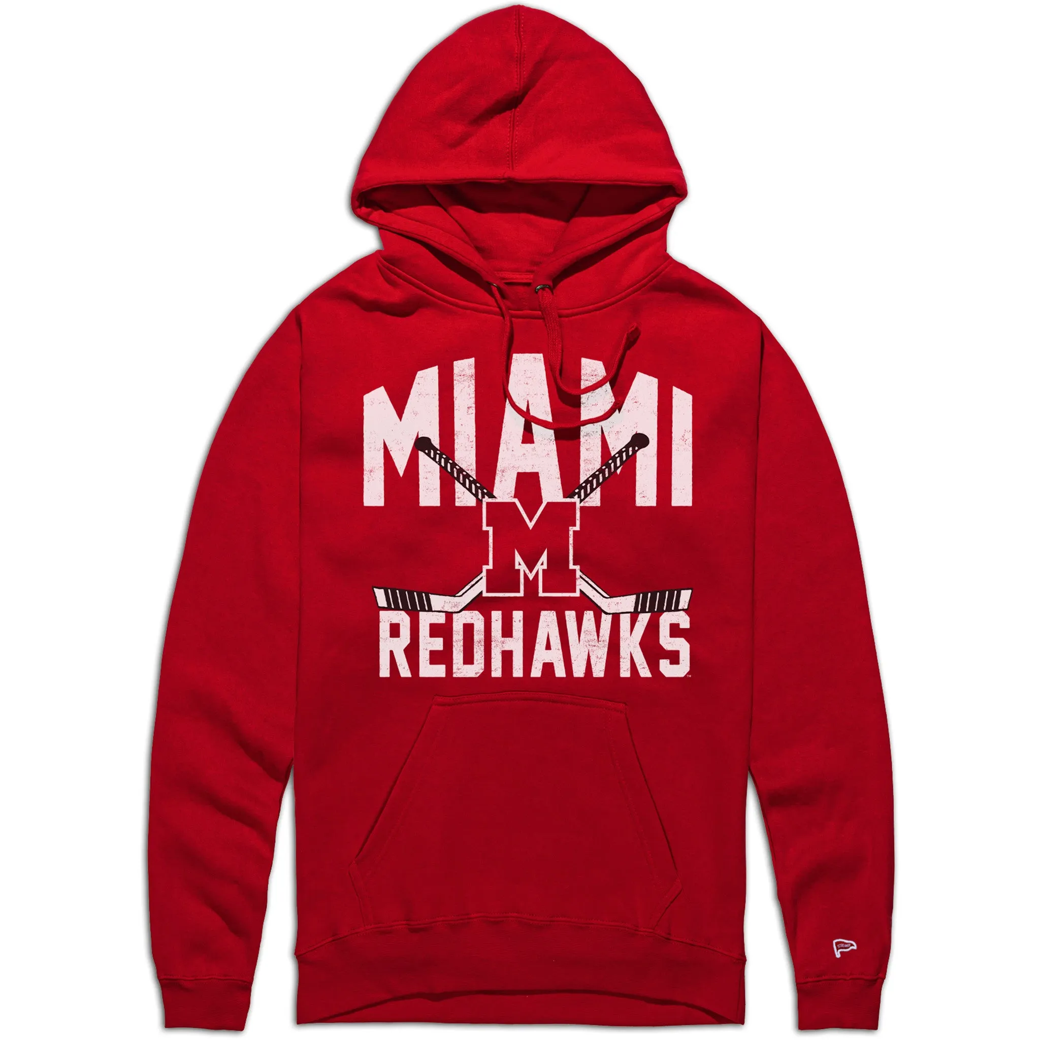 Unisex Miami University Vintage Crossed Sticks Hockey Hoodie