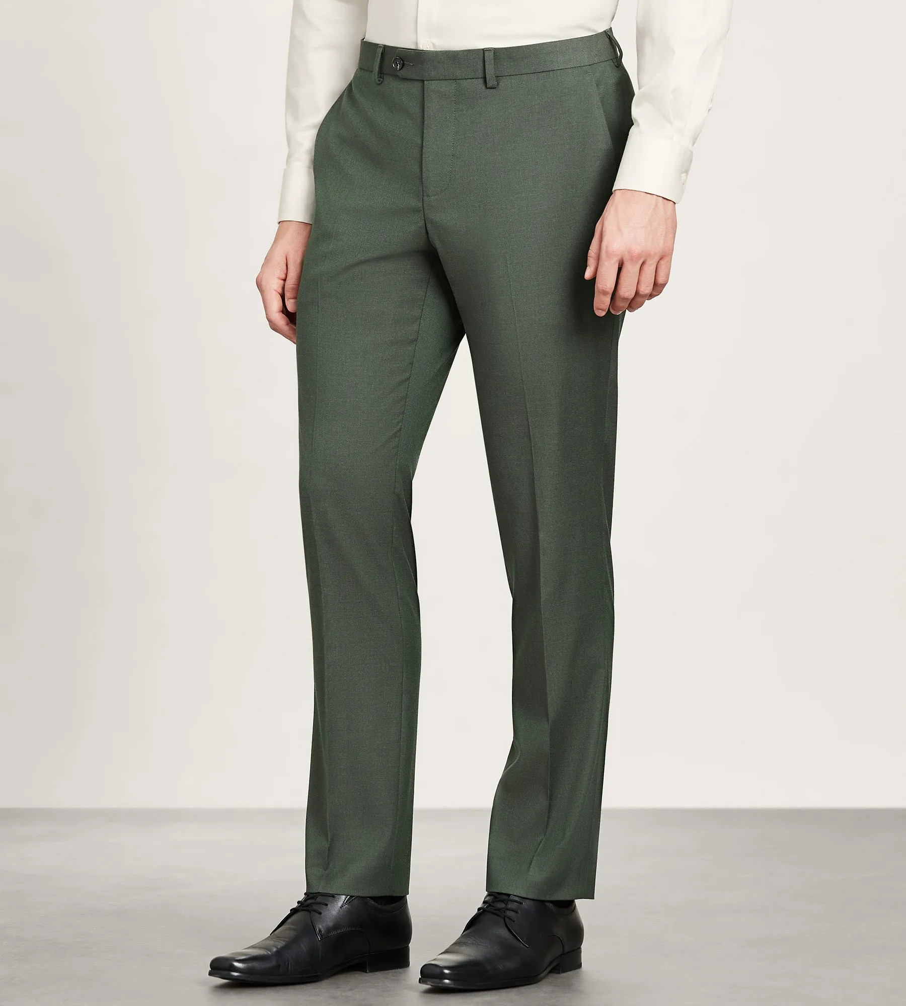 WrinkleResistantMaterial Modern Fit Olive Solid Suit Pants