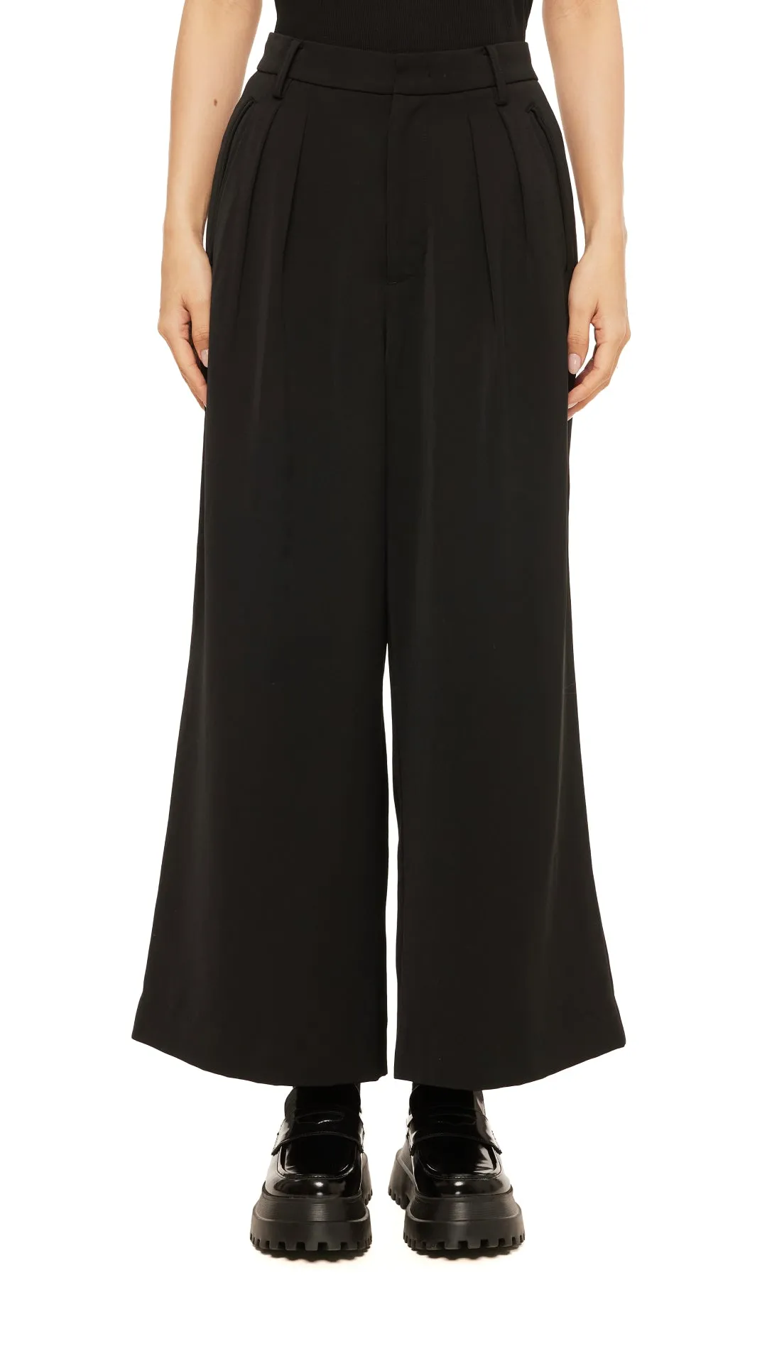 Trimmed Pocket Wide-Leg Pants Coastal Chic